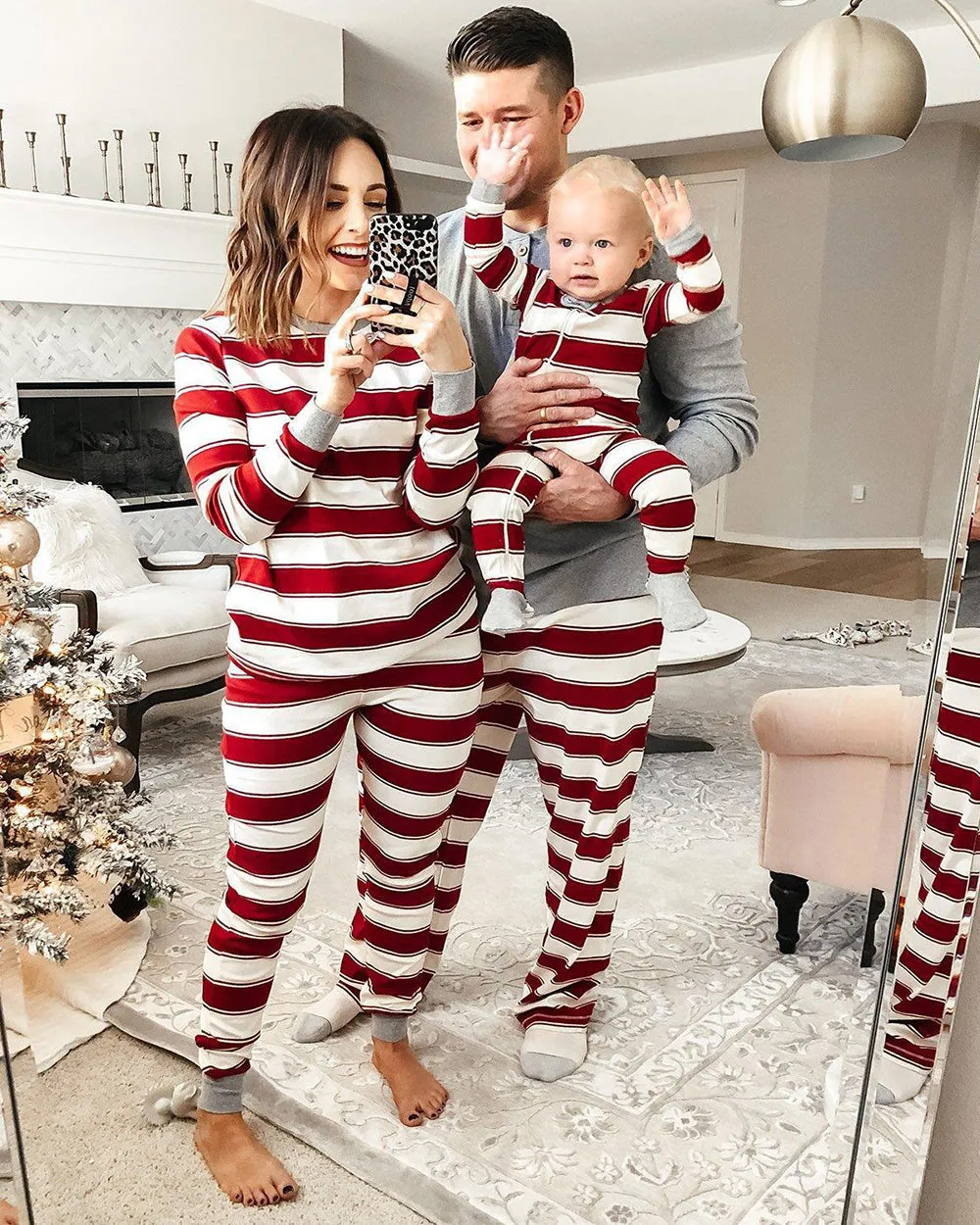 🎄 Early Christmas Pre-Sale - 50% Off - Christmas Red Striped Family Pajamas