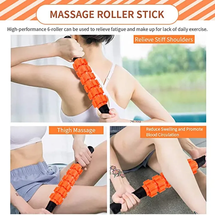 33cm 4pcs/set EVA Hollow Foam Roller Muscle Relaxation Roller Yoga Column Set Fitness Equipment(Orange)