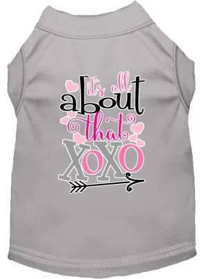 All About That Xoxo Screen Print Dog Shirt Grey Med