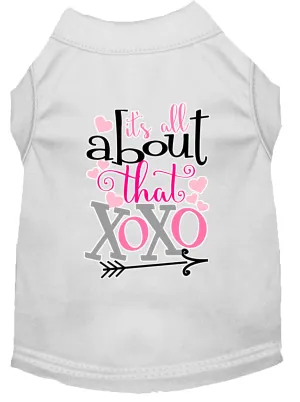 All About That Xoxo Screen Print Dog Shirt White Lg