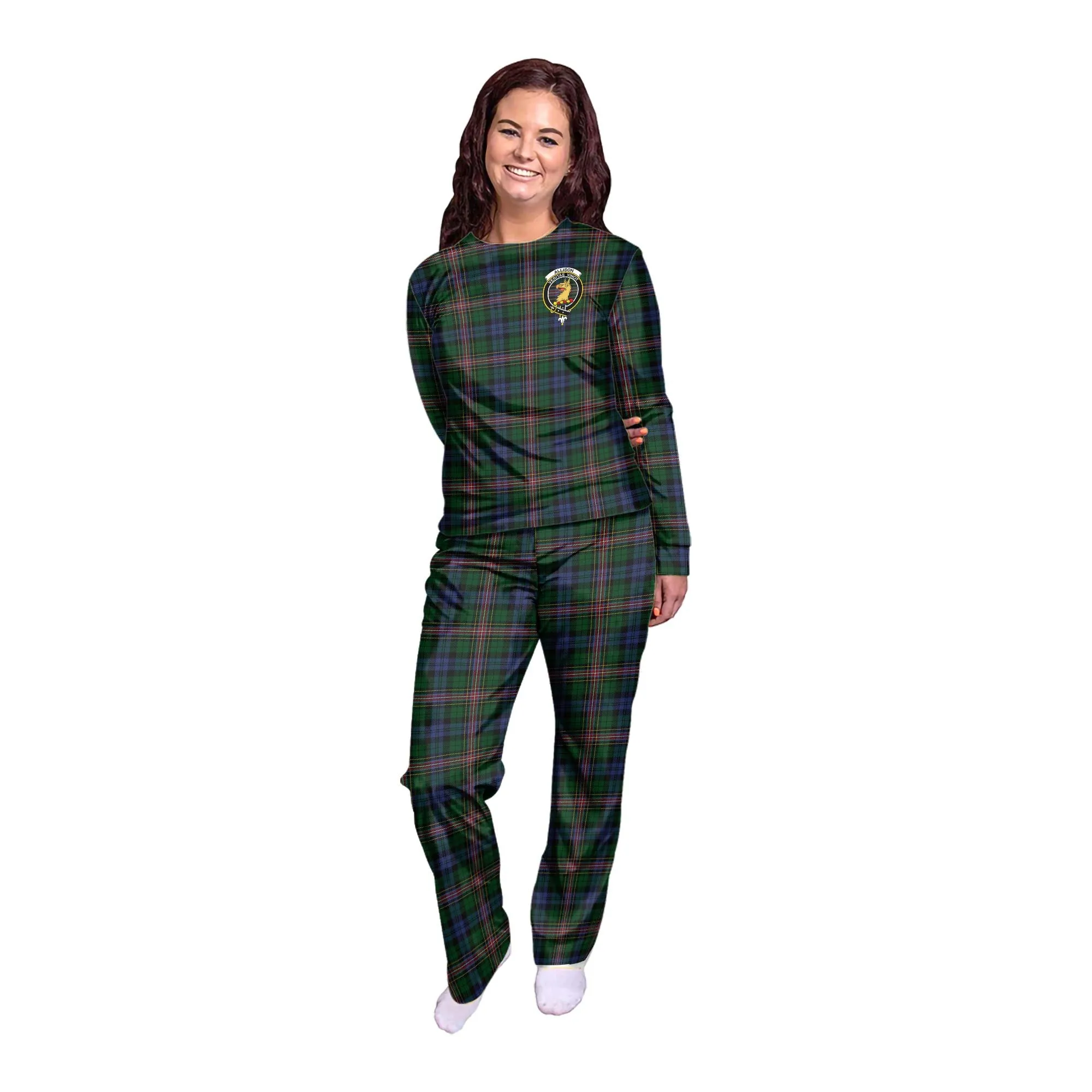 Allison Tartan Pajamas Family Set with Family Crest