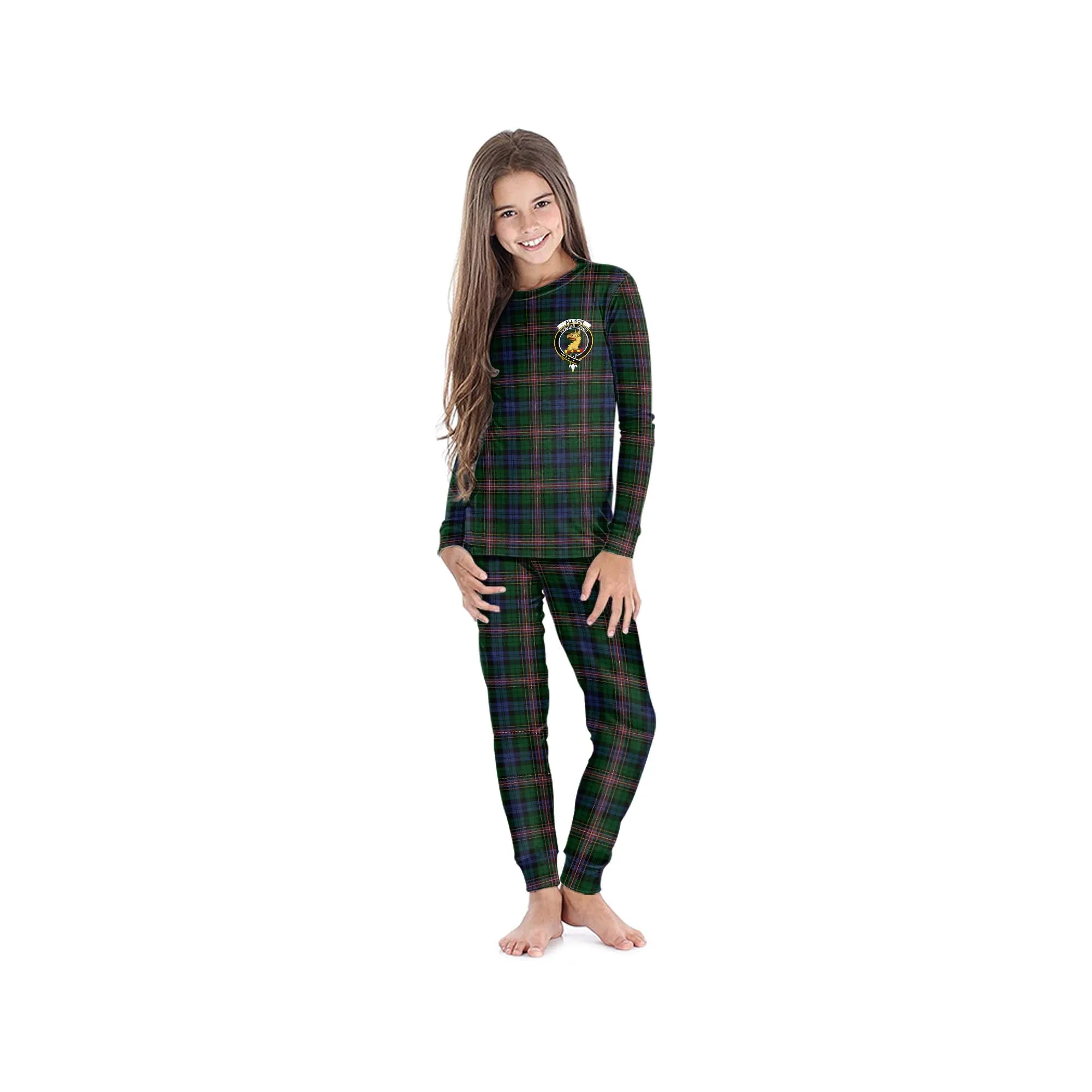 Allison Tartan Pajamas Family Set with Family Crest