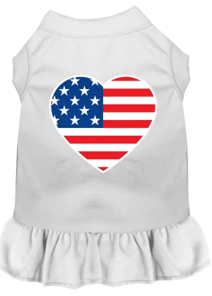 American Flag Heart Screen Print Dress White 4x (22)