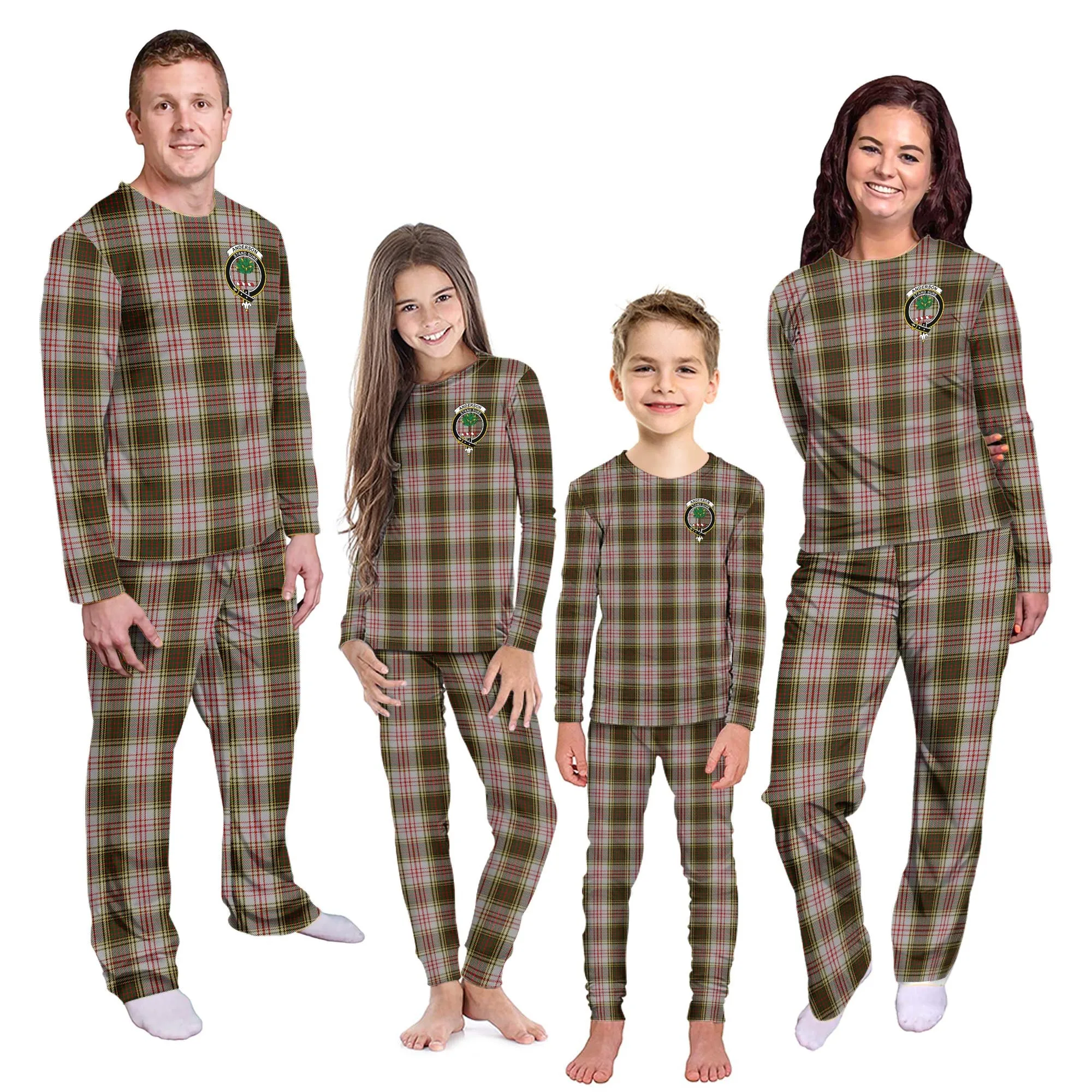 Anderson Dress Tartan Pajamas Family Set with Family Crest