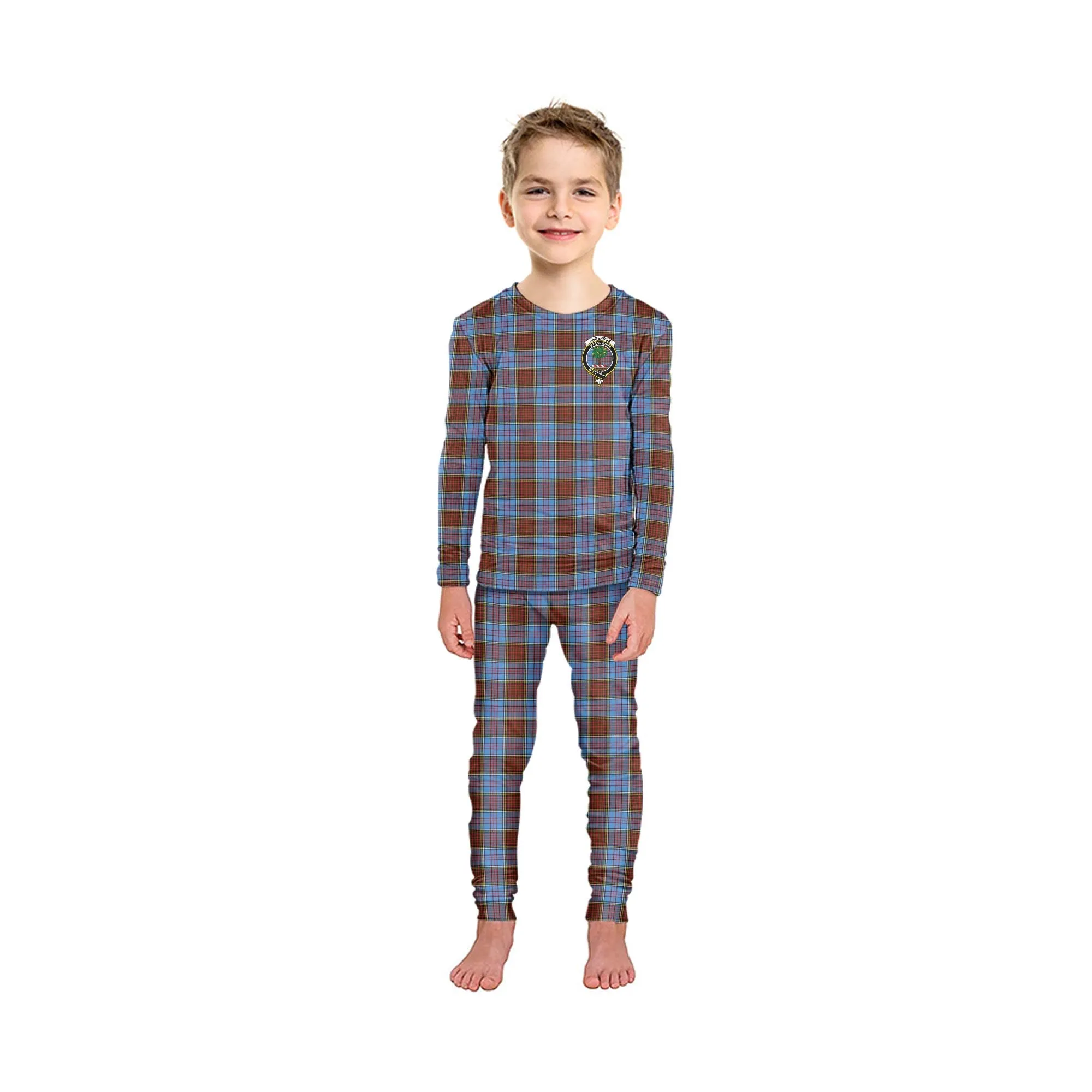 Anderson Modern Tartan Pajamas Family Set with Family Crest