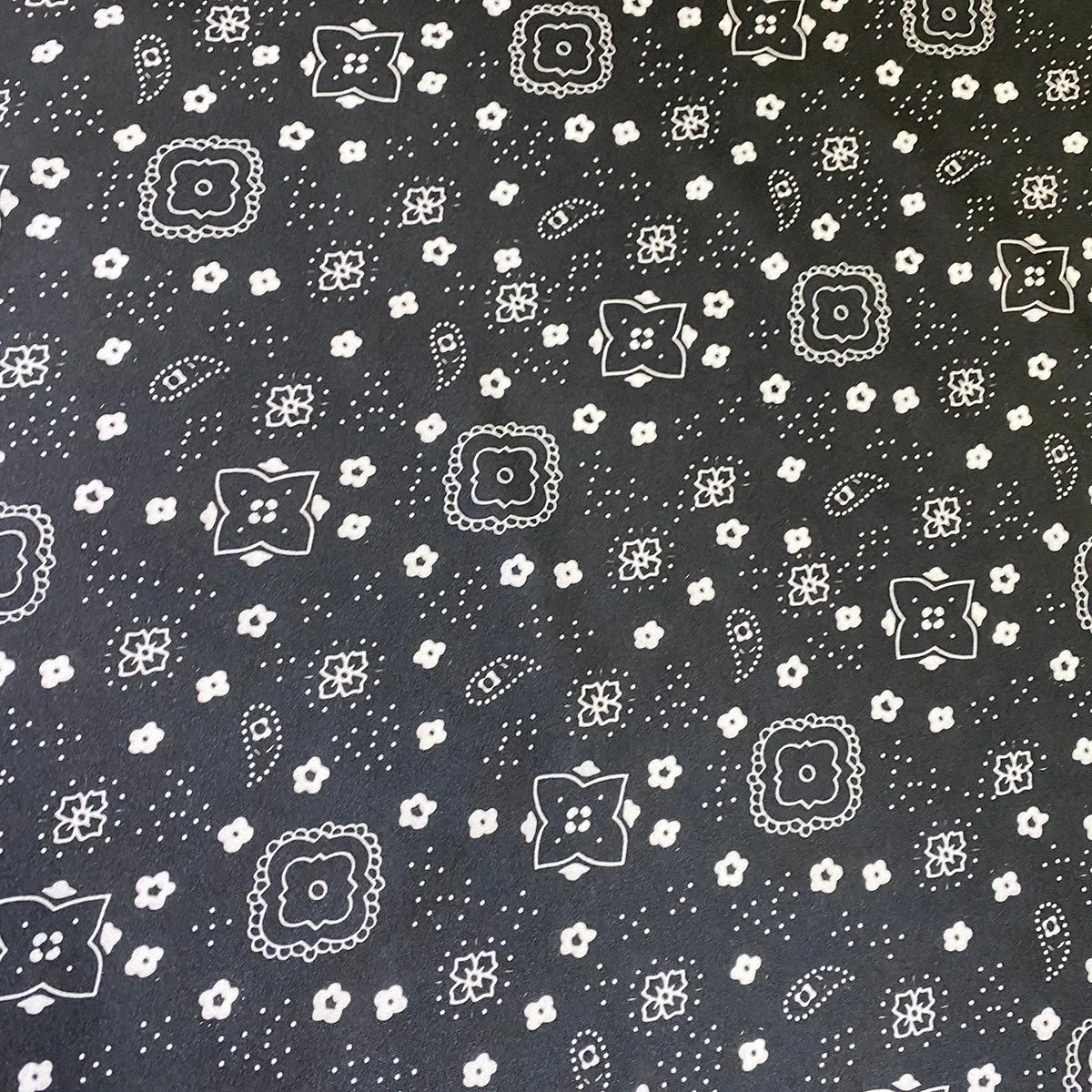 Bandana (Poly Print) Wholesale Fabric in Black