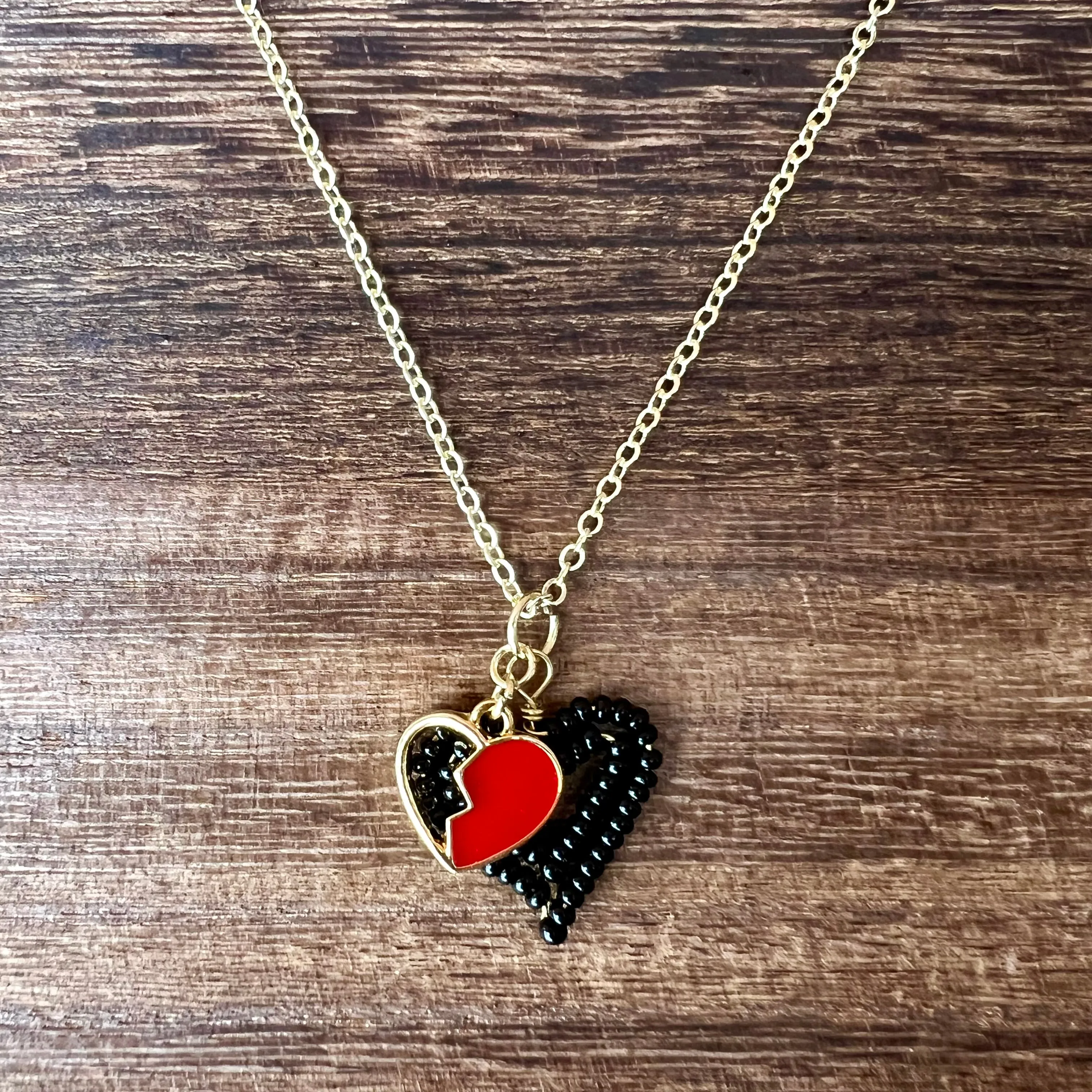 Beaded Heart Charm Necklaces