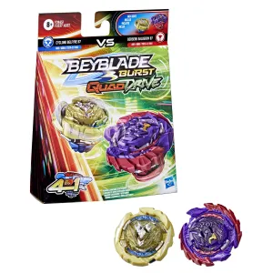 Beyblade Bey Blade Burst Quaddrive Berserk Balderov B7 and Cyclone Belfyre B7 Spinning Top Dual Pack Battling Game Top Toy