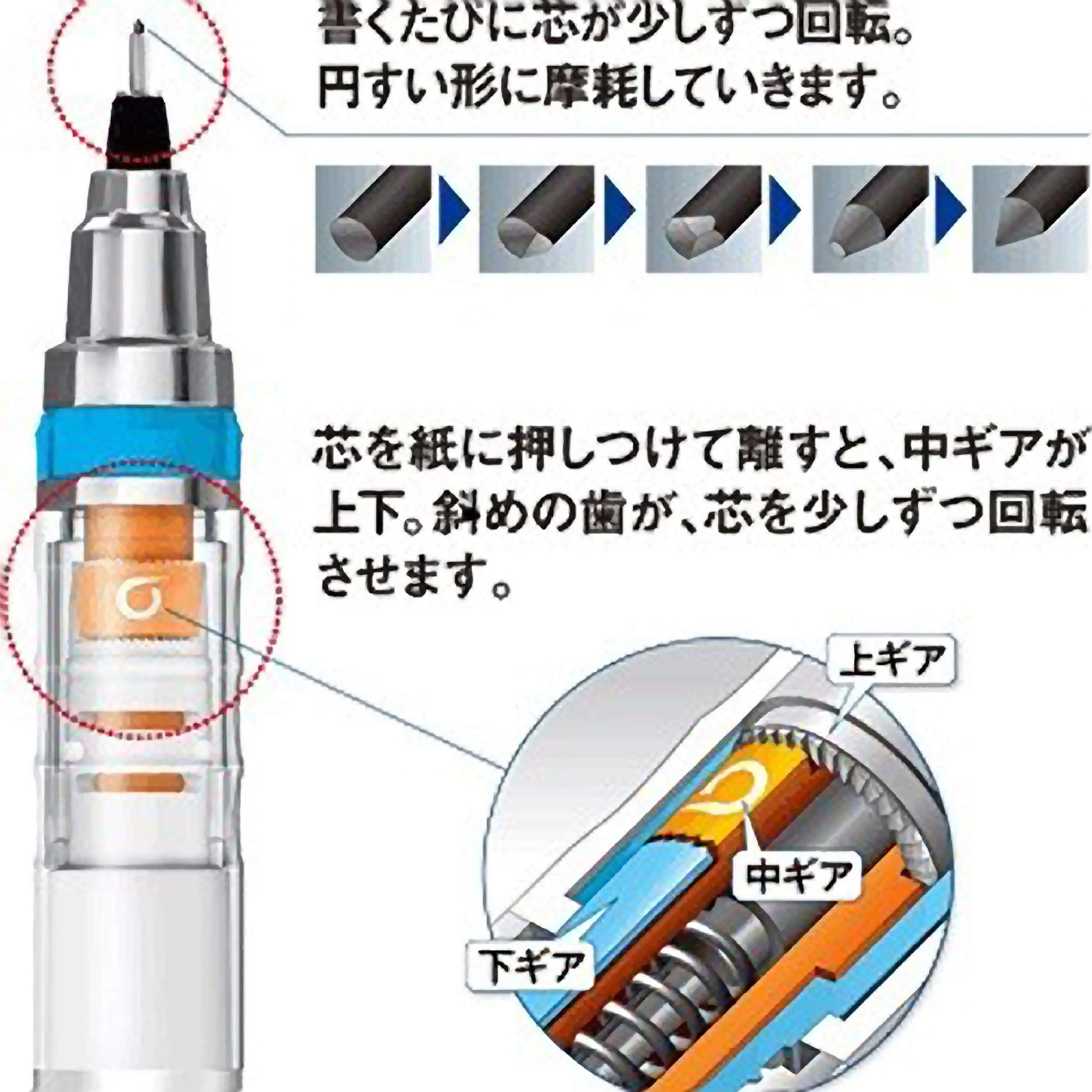 BLACK Mitsubishi  Uni Kuru Toga Kurutoga Advance 0.5mm Mechanical Pencil