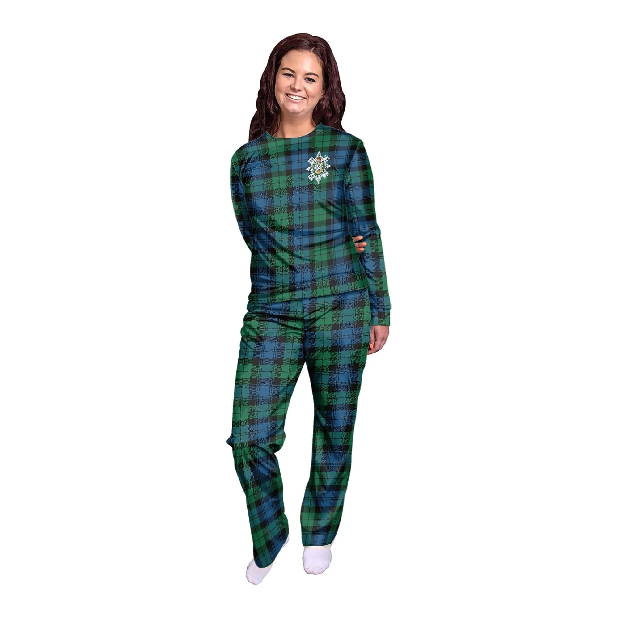 Black Watch Ancient Tartan Pajamas Family Set with Family Crest