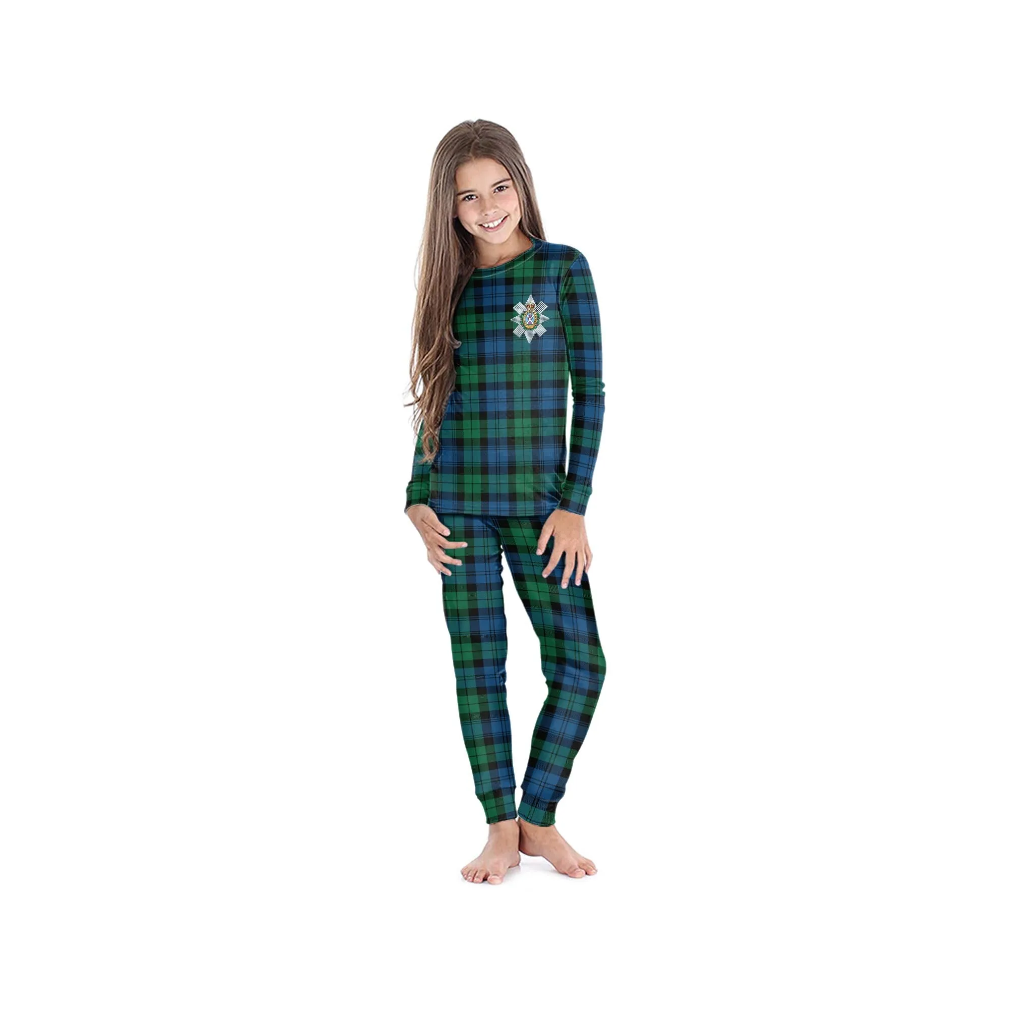 Black Watch Ancient Tartan Pajamas Family Set with Family Crest