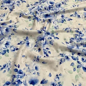 Blue Flora (Poly Print) Wholesale Fabric