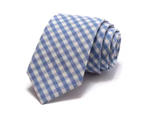 Blue Gingham Check Necktie