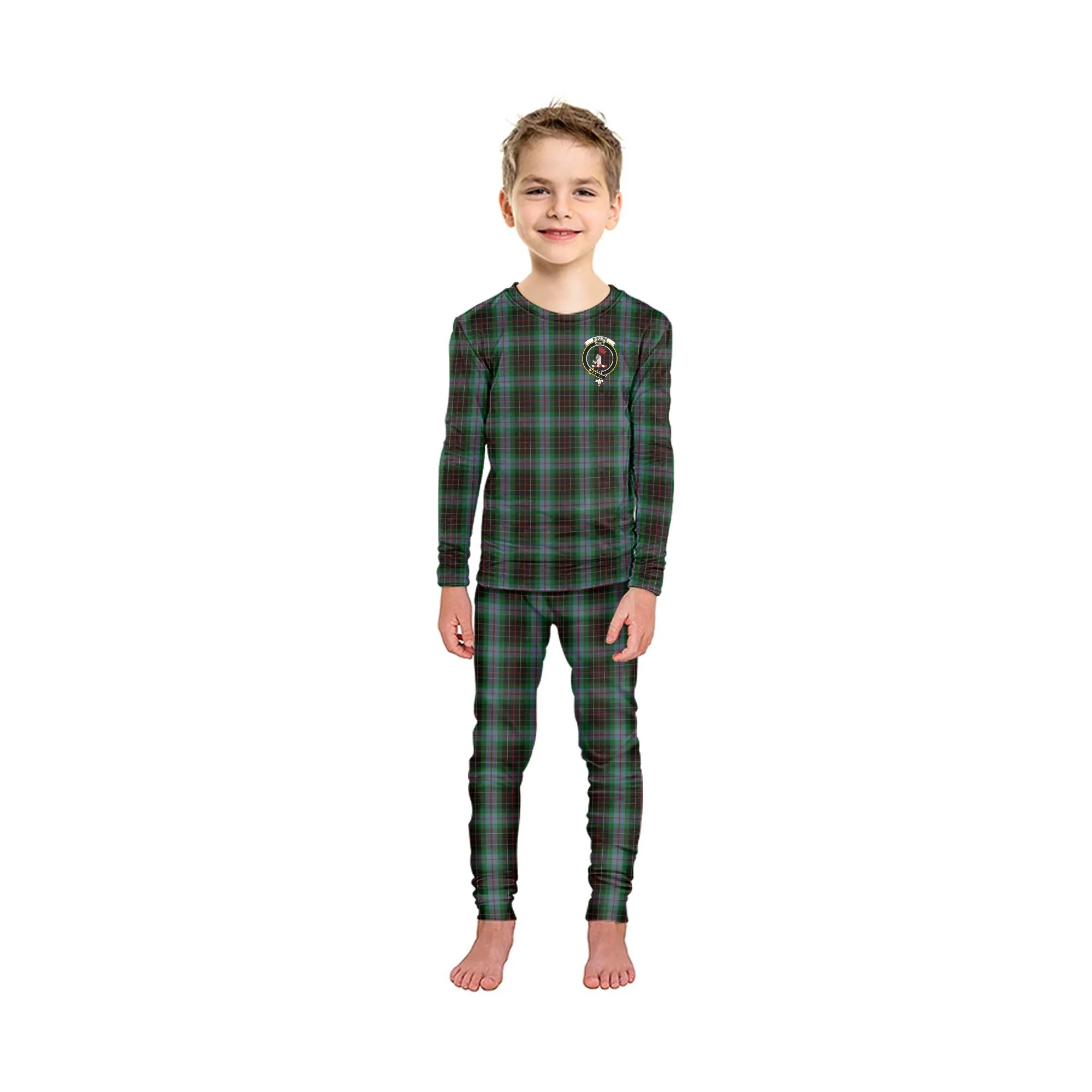 Brodie Hunting Tartan Pajamas Family Set with Family Crest