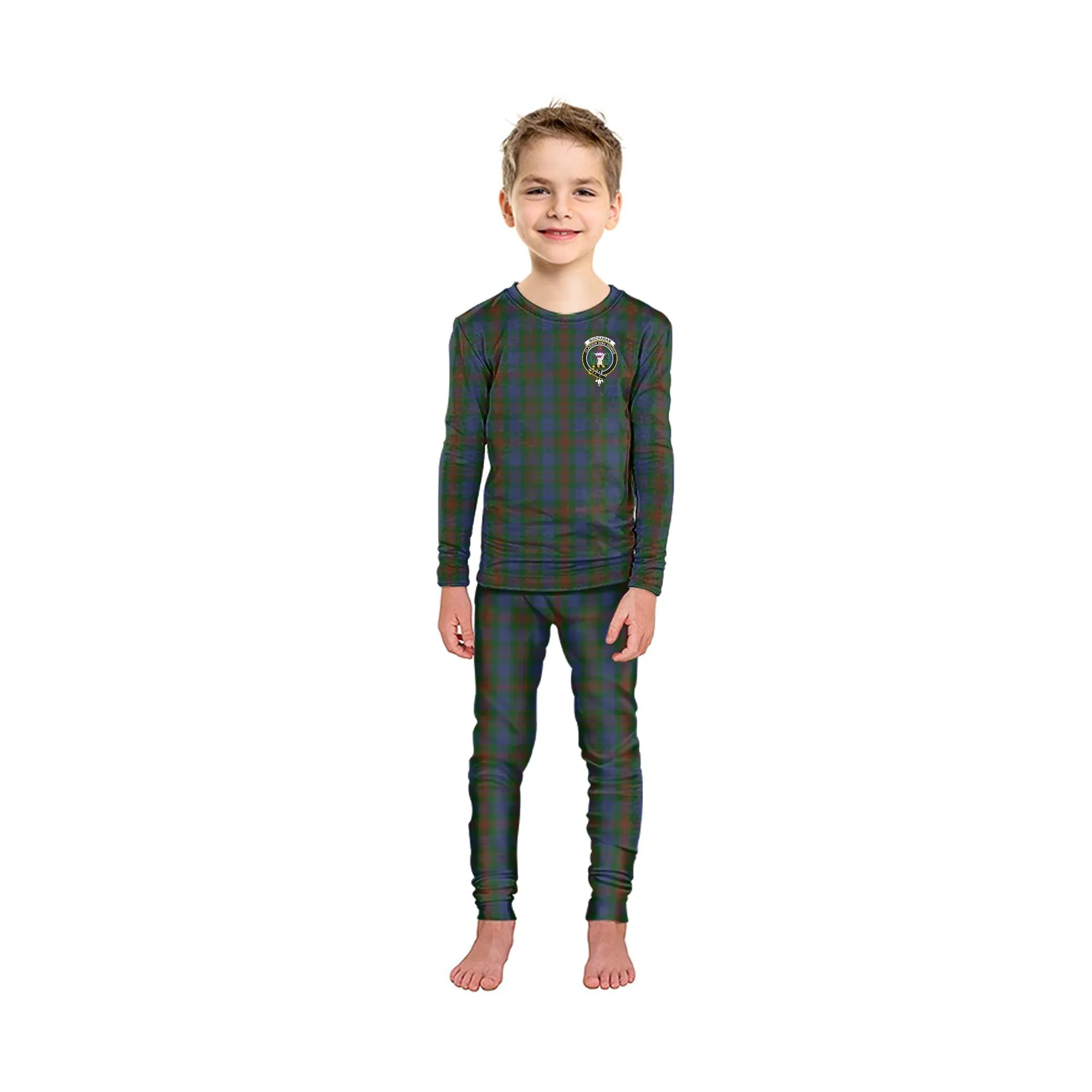 Buchanan Hunting Tartan Pajamas Family Set with Family Crest