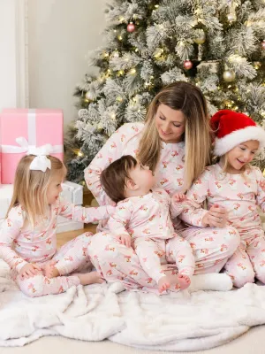 Children's Pajama Set - Santa Baby Pink