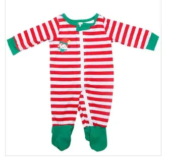 Christmas Matching Pajamas Striped Cartoon Print