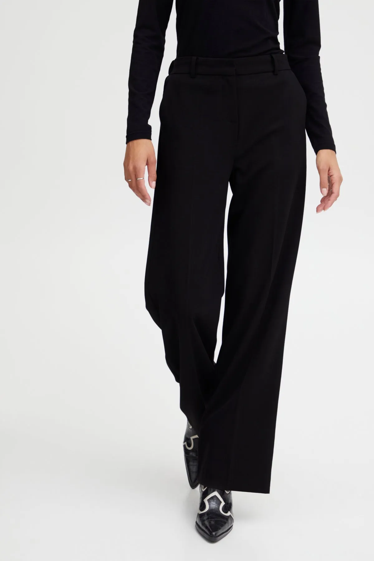 Danta Wide Leg Trousers - Black