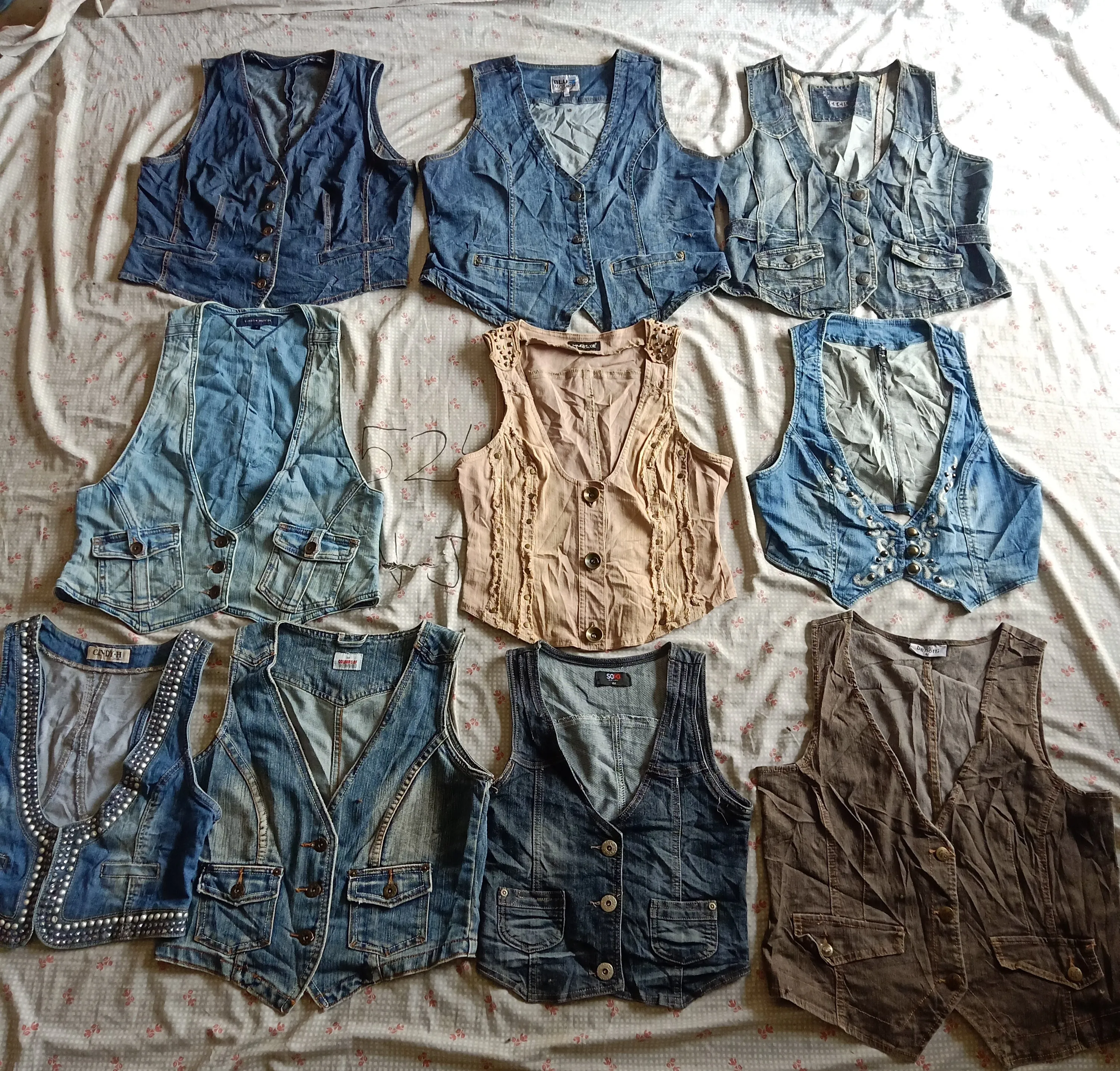 Denim waistcoats 20 pieces