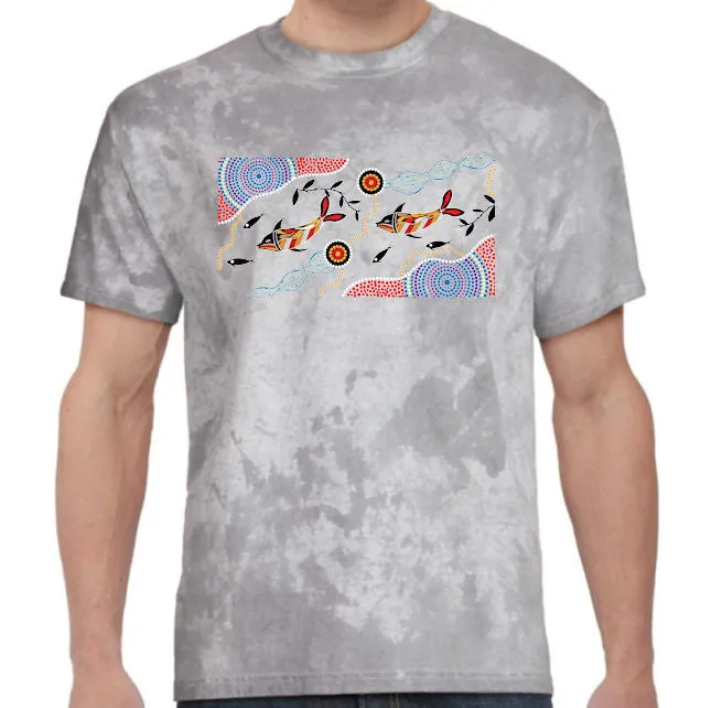 Dolphin Journey Colour Blast T-Shirt by Wayne Thomas Maynard (Various Colours)