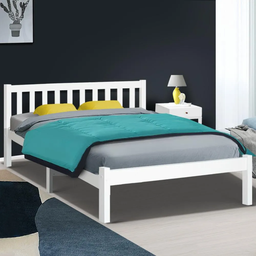 Double Package | Whitehaven Bed White & Normay Series Pillow Top Mattress (Medium Firm)