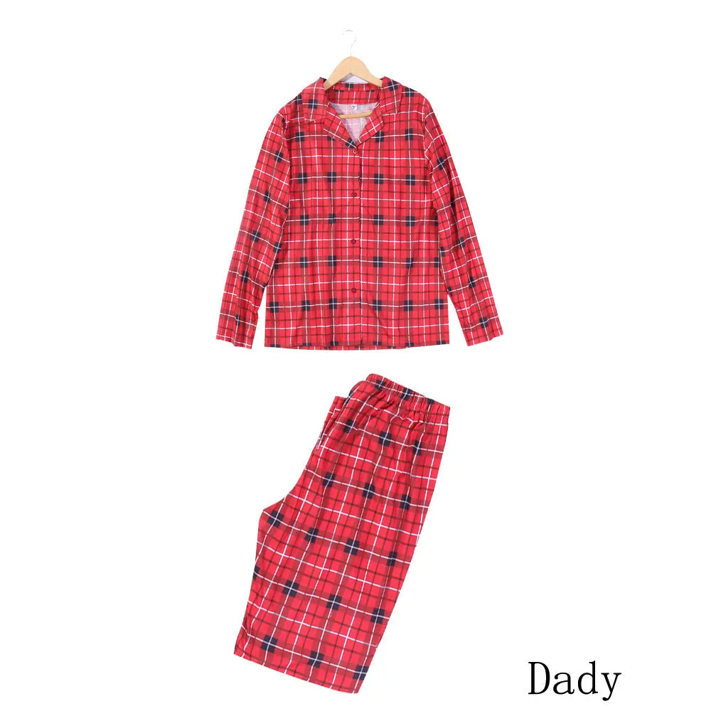 Family Parent-Child Christmas Family Matching Plaid Long Sleeve Pajamas