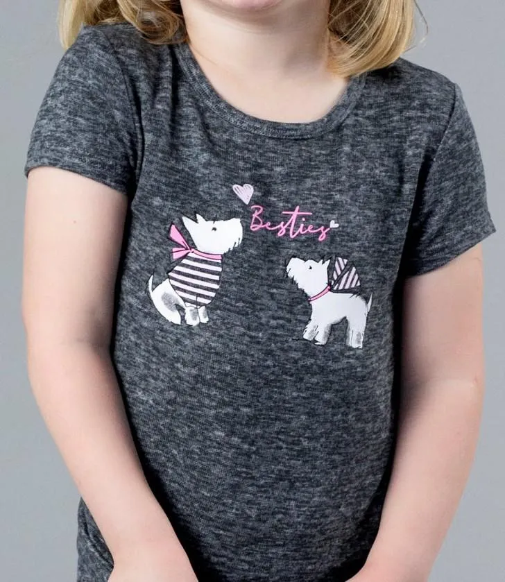 Girls "Besties" Scottie Dog Short PJ Set