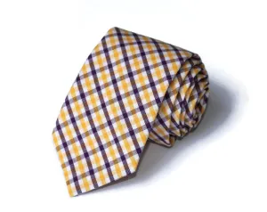 Gold & Purple Tattersall Necktie - Youth