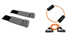 HEAD Wrist/Ankle Weights & Resistance Tube   Ring Tube Combo | Adjustable Weights: (2 x 1 Kgs) | Resistance: 10 Kg