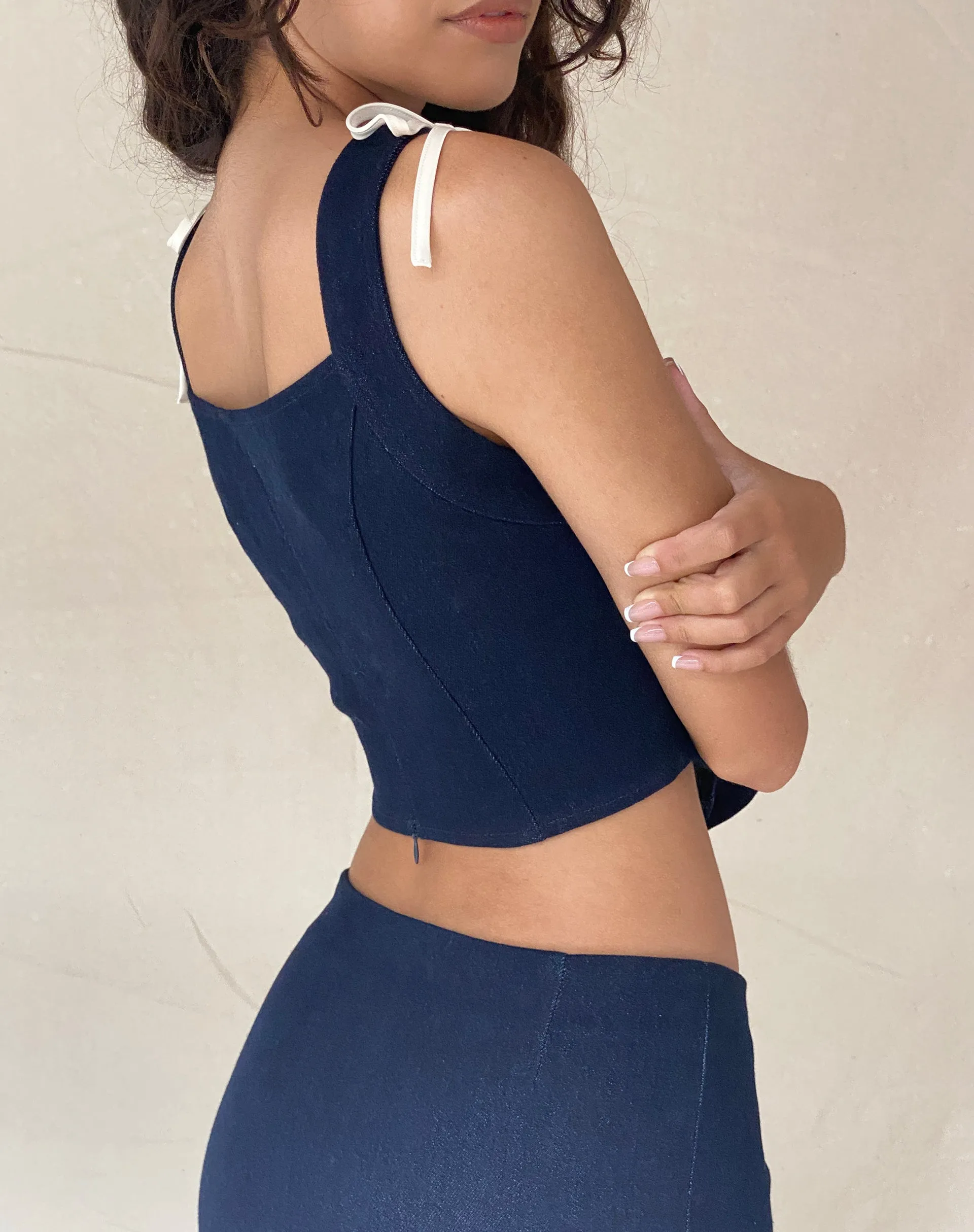 Jatmi Corset Top in Dark Indigo