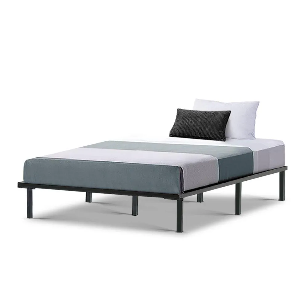 King Single Package | Ted Metal Bed & Normay Bonnell Spring Pillow Top Mattress (Medium Firm)