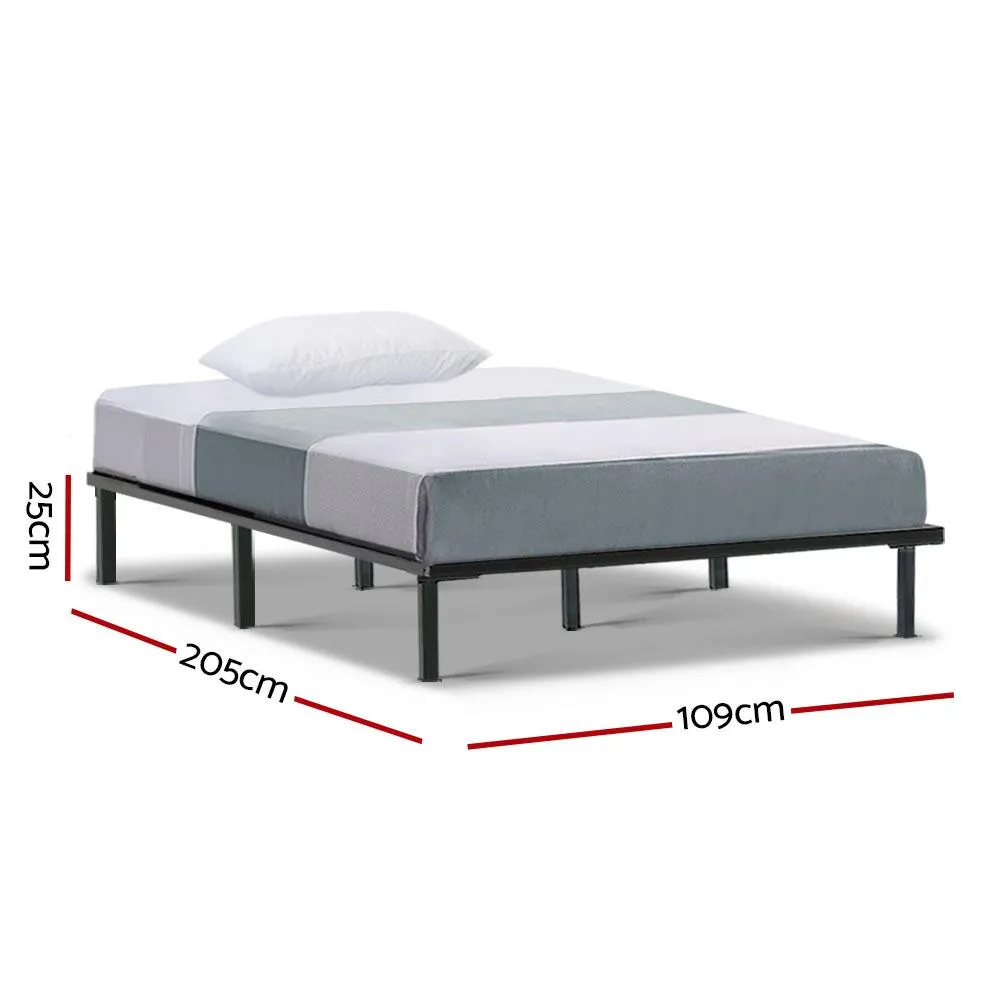 King Single Package | Ted Metal Bed & Normay Bonnell Spring Pillow Top Mattress (Medium Firm)