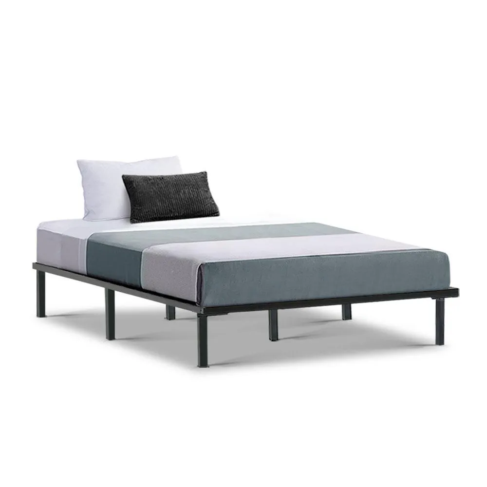 King Single Package | Ted Metal Bed & Normay Bonnell Spring Pillow Top Mattress (Medium Firm)