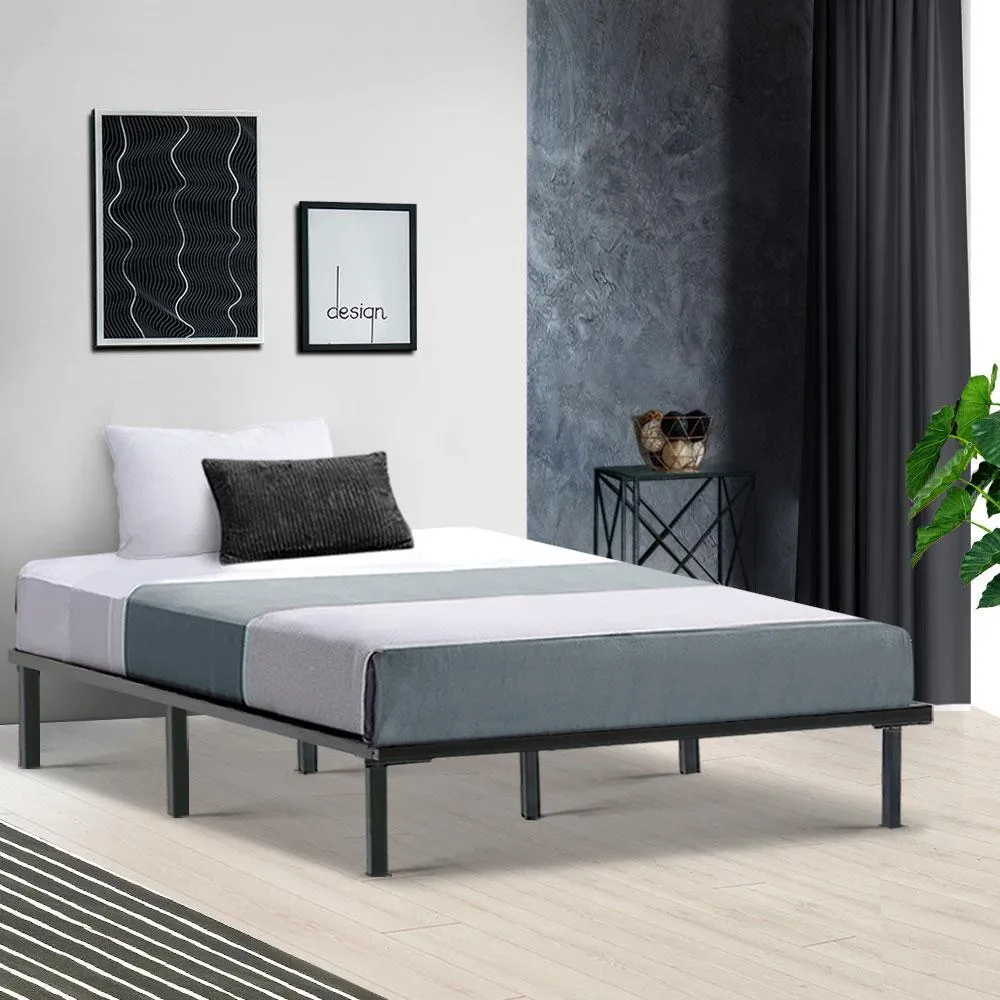 King Single Package | Ted Metal Bed & Normay Bonnell Spring Pillow Top Mattress (Medium Firm)