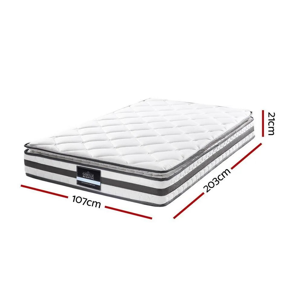 King Single Package | Ted Metal Bed & Normay Bonnell Spring Pillow Top Mattress (Medium Firm)