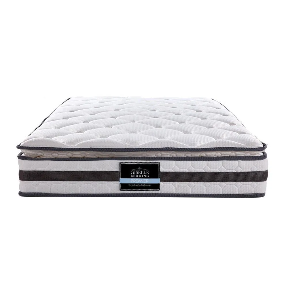 King Single Package | Ted Metal Bed & Normay Bonnell Spring Pillow Top Mattress (Medium Firm)