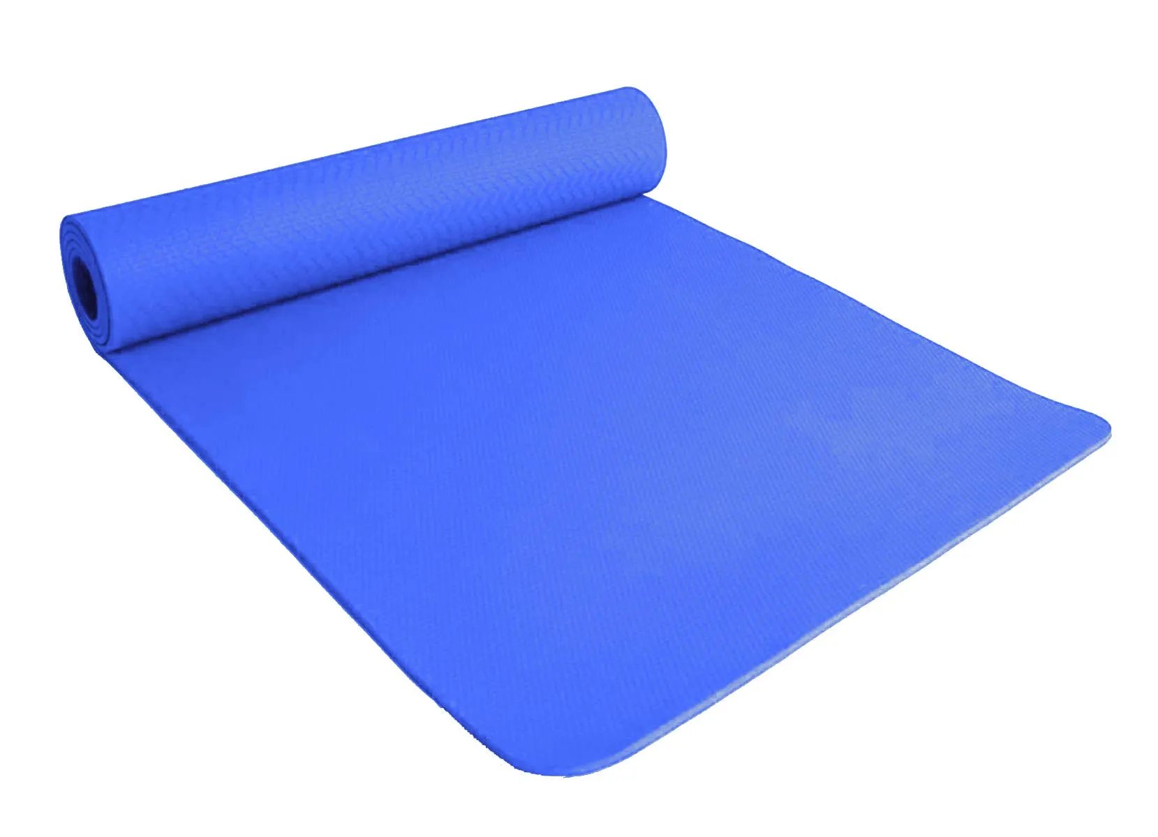 Kuber Industries 4 MM PVC Rubber Yoga mat 72" x 24", Blue