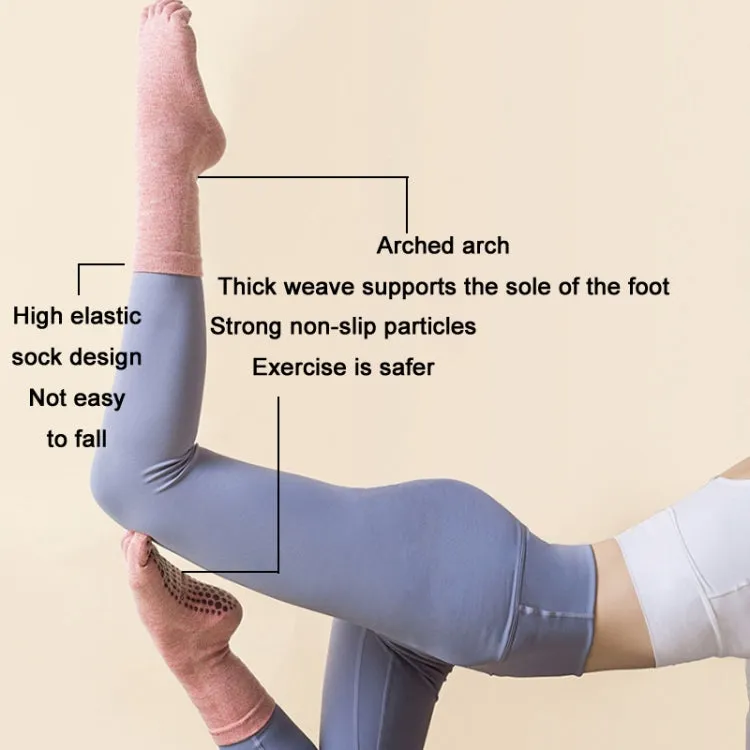 Lengthened Sweat-absorbing Non-slip Yoga Five-finger Socks, Color: Beige(Free Size)