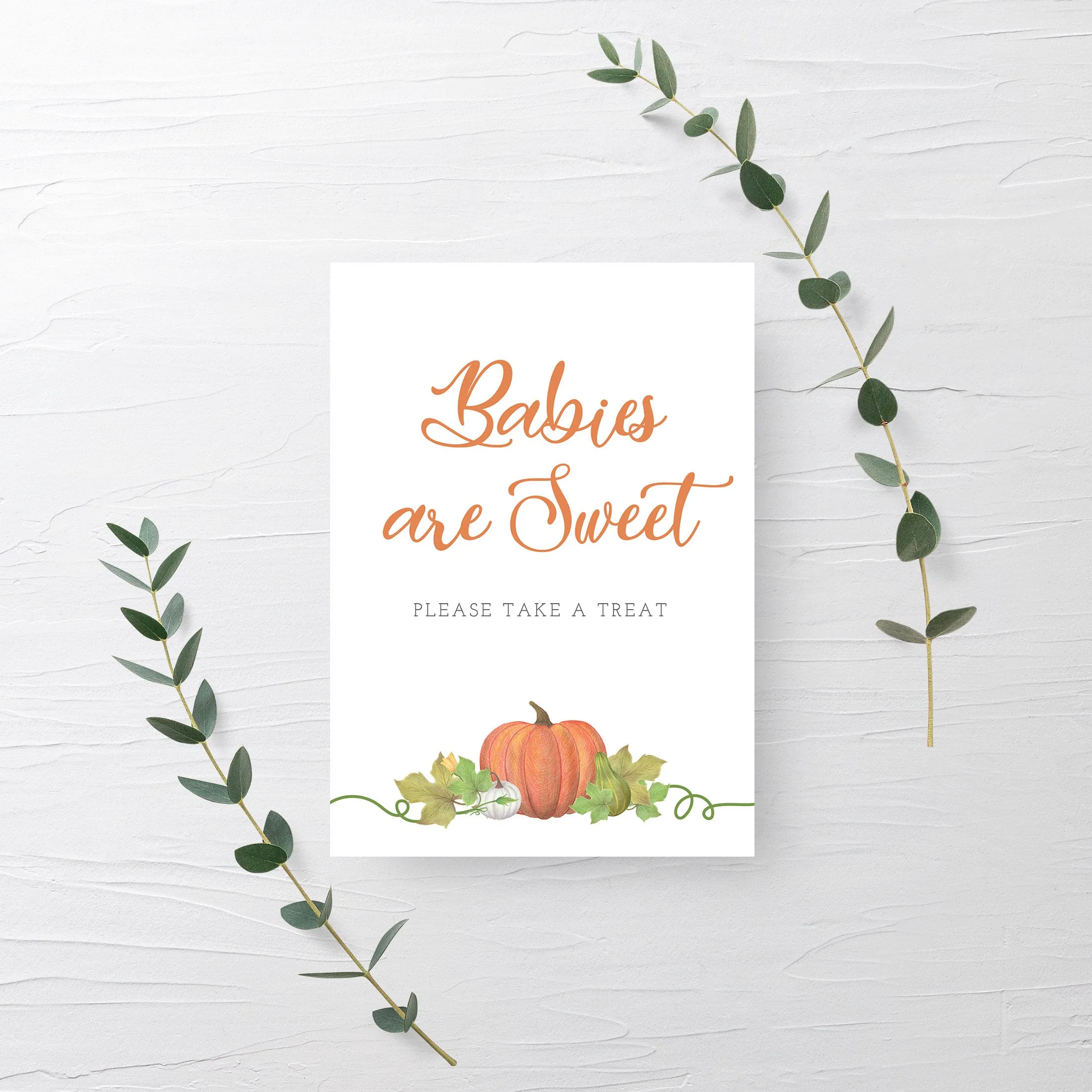 Little Pumpkin Baby Shower Treat Sign, Printable Fall Babies Are Sweet Dessert Table Sign, INSTANT DOWNLOAD - HP100