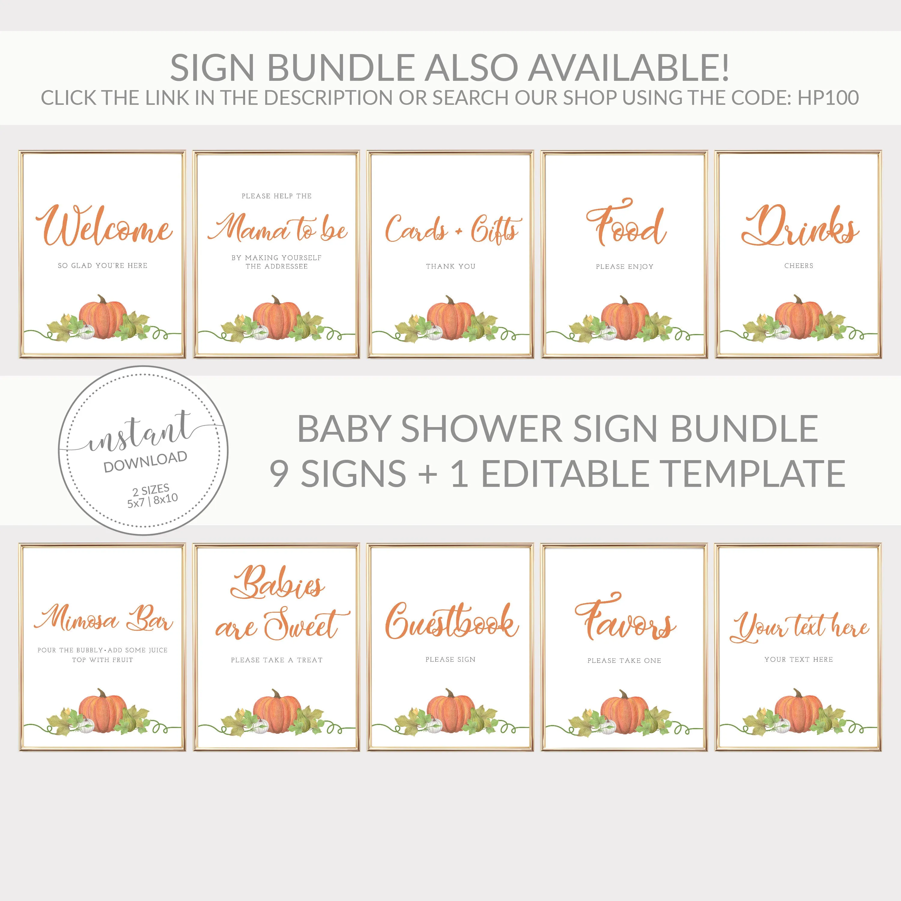 Little Pumpkin Baby Shower Treat Sign, Printable Fall Babies Are Sweet Dessert Table Sign, INSTANT DOWNLOAD - HP100