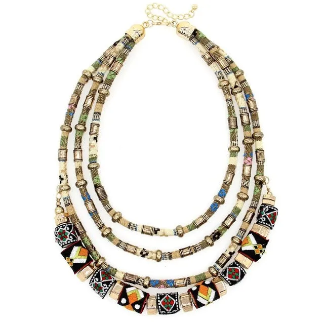 MANILAI Latest Women Multilayer Statement Necklace Boho Choker Chains Ball Handmade Collar Maxi Necklaces & Pendants Big Jewelry