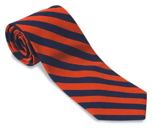 Navy/Orange Bar Stripes Necktie - F627