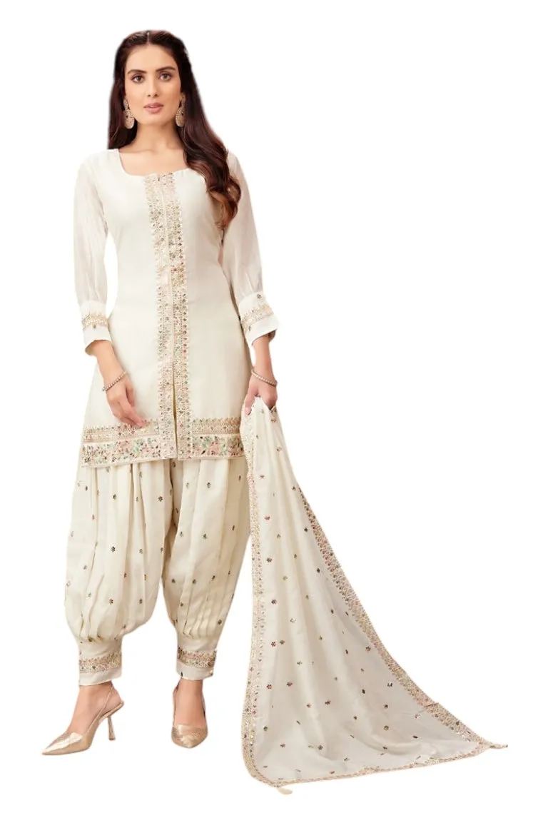 Off white kurta patiala set