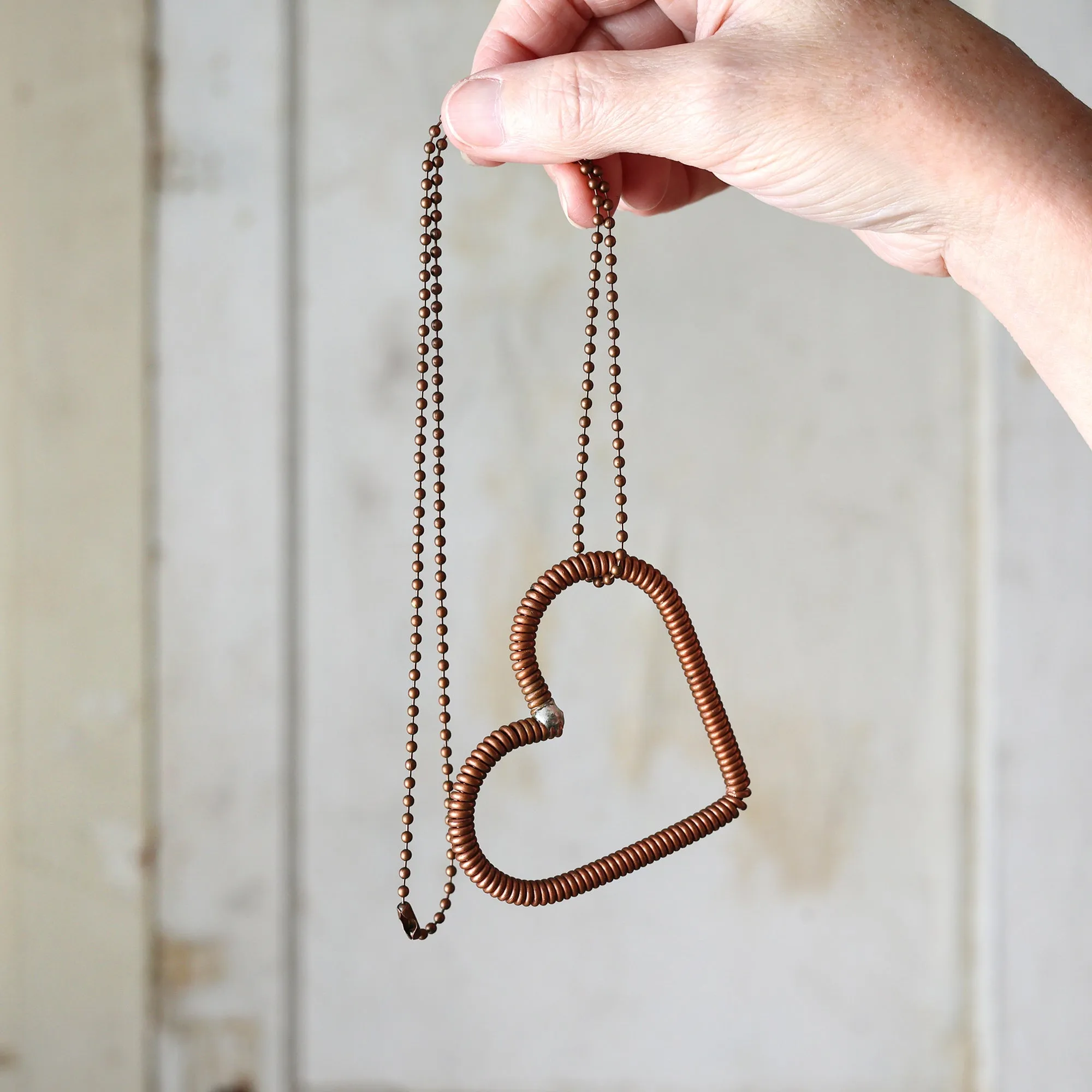 Piano Wire Heart Necklaces