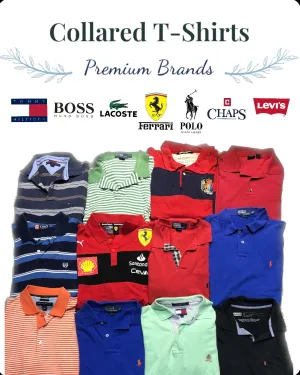 Premium Brands Collared T-Shirts Polo Ralph Lauren Lacoste Ferrari Hugo boss Tommy Hilfiger and others