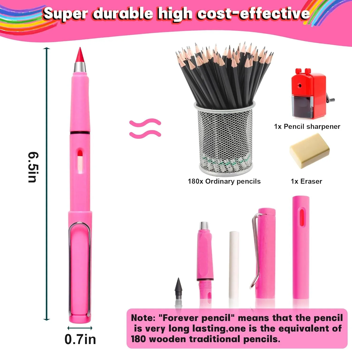 "Eternal Write 12-in-1 Pencil Set: Inkless, Erasable, Never Sharpen, Endless Creativity for School, Sketching, Drawing"