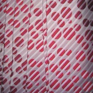 Red & White Striped Necktie With Red Dots