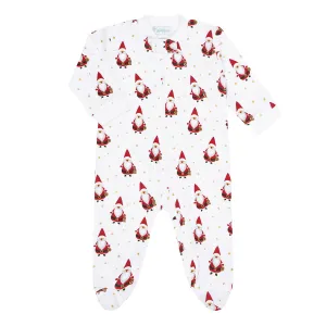 Santa Print Zipper Footie