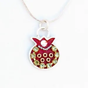 Silver Enamel Pomegranate Necklaces