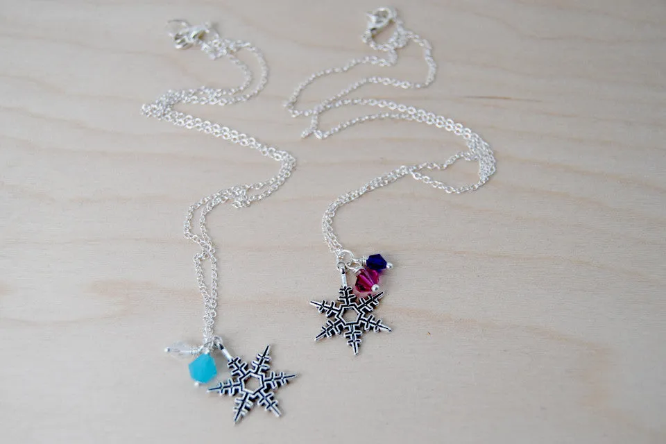 Snowflake Sisters BFF Necklaces | Anna and Elsa Best Friend Necklaces|  -TWO Necklaces-